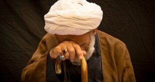 person in brown coat and white knit cap